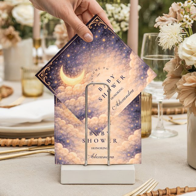 Celestial Moon Stars Neutral Baby Shower Napkins (Creator Uploaded)