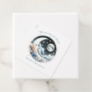 Celestial Moon & Stars Over the Moon Baby Shower Favor Tags