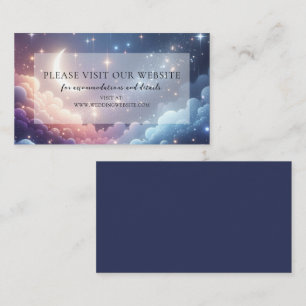 Celestial Moon Stars Starry Night Wedding Website Enclosure Card