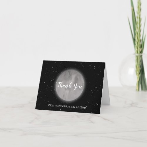 Celestial Moon  Stars Thank You Card