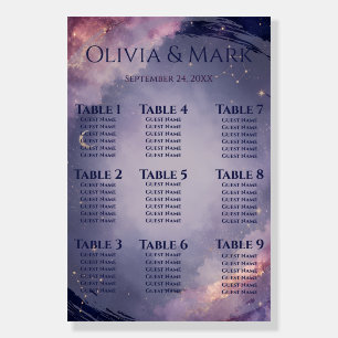 Celestial Moon & Stars Wedding Seating Chart Sign