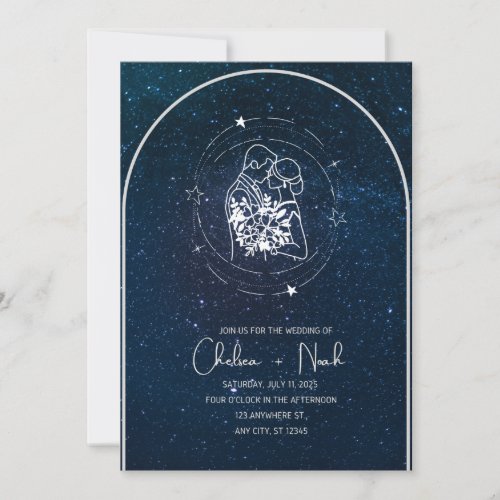 celestial moon stars weeding invitations