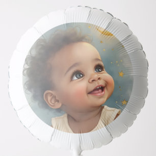 Celestial Moon & Stars with Baby Portrait Balloon