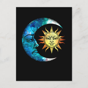 Celestial Moon Sun Spirituality Luna Art Postcard