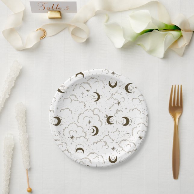 Celestial Moon Theme  Paper Plates (Wedding)