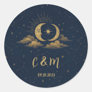 Celestial Moon Wedding Envelope Seal