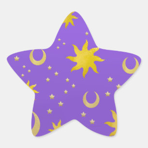 Celestial Moons and Stars Star Sticker