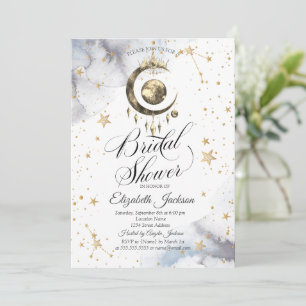 Celestial Moons,Crown,Stars Bridal Shower Invitation