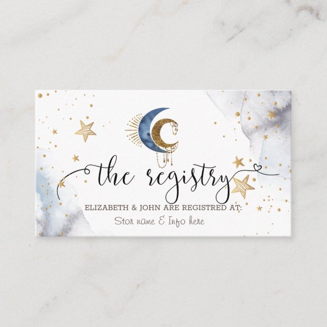 Celestial Moons,Stars Enclosure Card (Front)