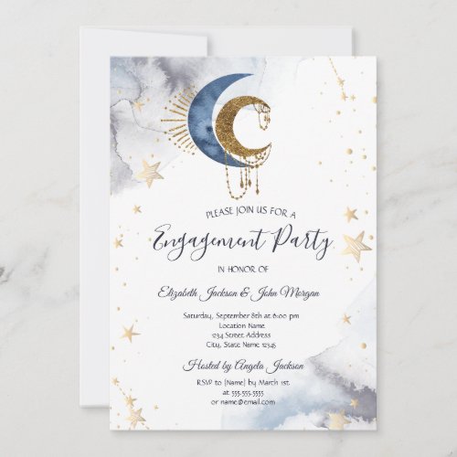 Celestial MoonsStars  Invitation