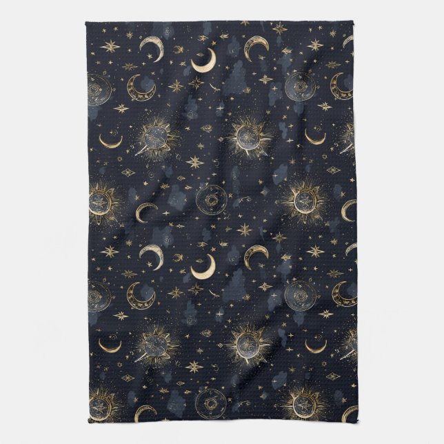 Celestial Moons & Stars Kitchen Towel (Vertical)