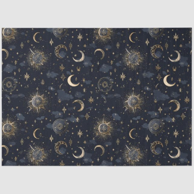 Celestial Moons & Stars Tissue Paper (Front)