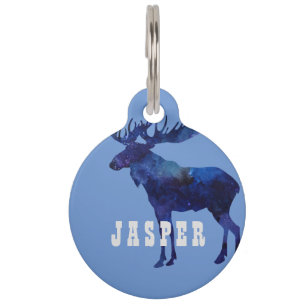 Celestial Moose Silhouette Custom Pet ID Tag
