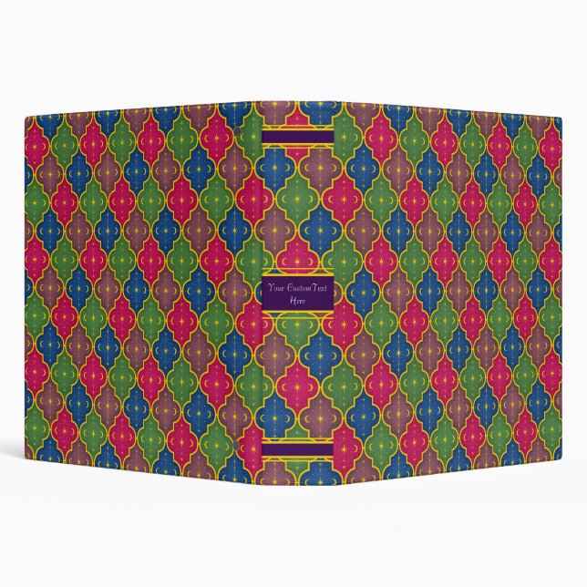 Celestial Moroccan Tile Custom 1.5 Inch 3 Ring Binder (Background)
