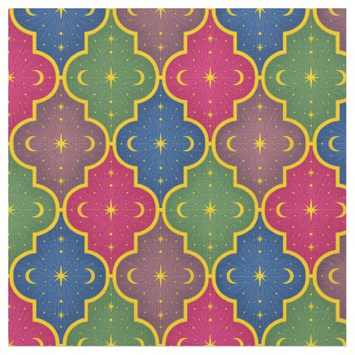 Celestial Moroccan Tile (small scale) Fabric