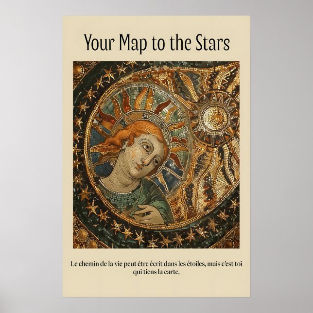 Celestial Mosaic Art Print Sun & Star Mythology (Front)