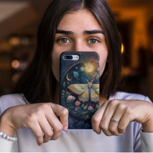 Celestial Moth and Full Moon – Enchanted Night iPhone 16 Case