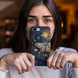 Celestial Moth and Full Moon – Enchanted Night iPhone 16 Case