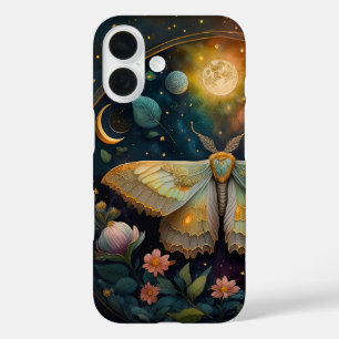 Celestial Moth and Full Moon – Enchanted Night iPhone 16 Case