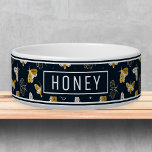 Celestial Moth Boho Pattern Name Template Pet Bowl<br><div class="desc">Boho Navy Blue and Gold Moths Personalized Pet Bowls with Name Template: Stylish, Trendy, and Adorable! Our custom-designed bowls feature a moth doodle pattern in navy blue, yellow, gold and white, perfect for both cats and dogs. Personalize with your pet's name for a unique touch. These preppy and stylish bowls...</div>