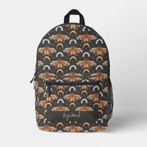 Celestial Moth Butterfly Pattern Printed Backpack