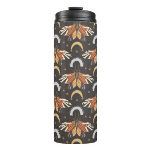Celestial Moth Butterfly Pattern Thermal Tumbler