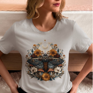 Celestial Moth Cottagecore Boho Mushroom Mystical T-Shirt