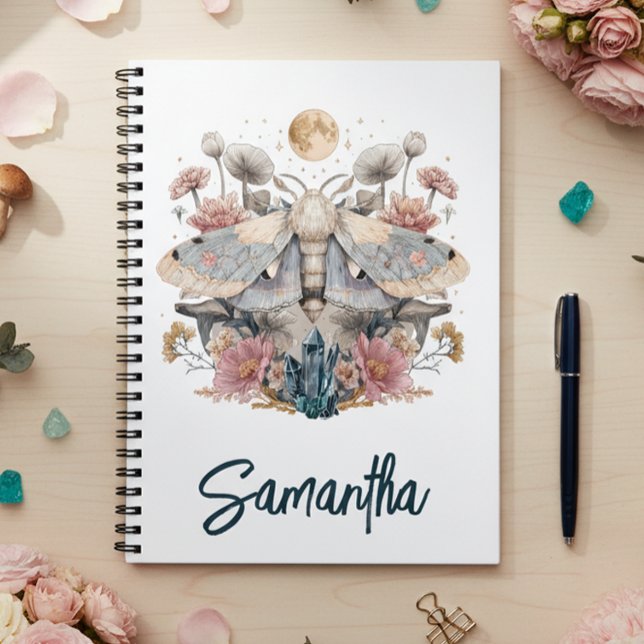 Celestial Moth Crystal Floral Moon   Notebook (Creator Uploaded)