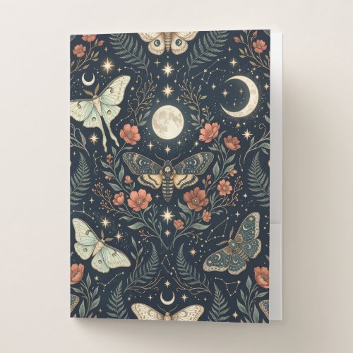 Celestial Moth Garden – Enchanted Nightfall Design Pocket Folder