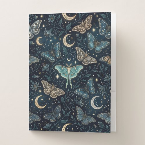 Celestial Moth Garden – Enchanted Nightfall Design Pocket Folder