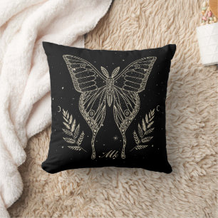 Celestial Moth Personalized Throw Pillow