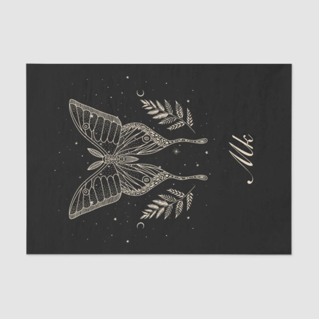 Celestial Moth Personalized Throw Pillow Tissue Paper (Front)