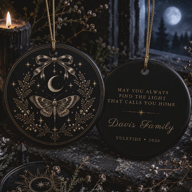 Celestial Moth Winter Solstice Ceramic Ornament (Creator Uploaded)