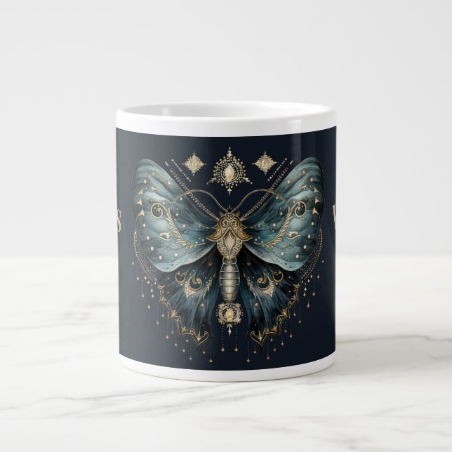 Celestial Moth Witch’s Brew  – Elegant Gothic Mug (Front)