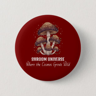 Celestial Mushroom Constellation Universe Button