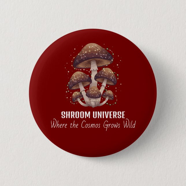 Celestial Mushroom Constellation Universe Button (Front)