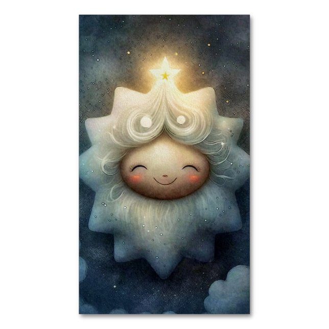 Celestial Mystic Art Business Card Magnet (Front Vertical)