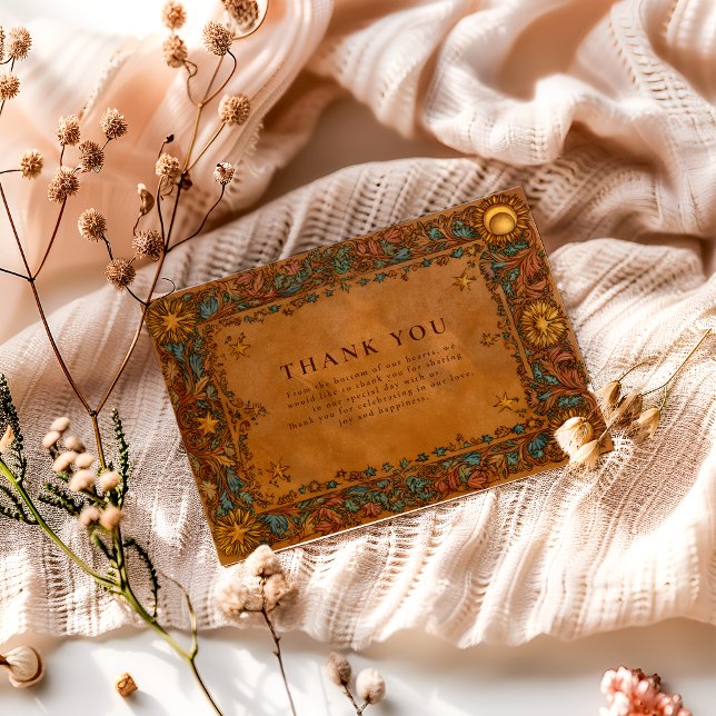 Celestial Mystic Baroque Wedding Thank You Card (Creator Uploaded)