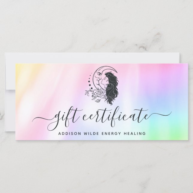 Celestial Mystic Moon Goddess Gift Certificate (Front)