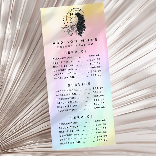 Celestial Mystic Moon Goddess Rainbow Price Rack Card