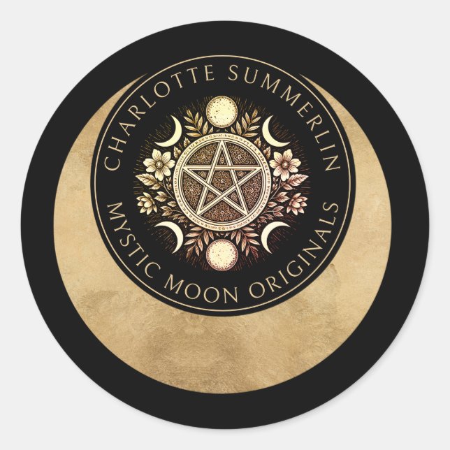 Celestial Mystic Moon Jewelry Designer Sticker (Front)