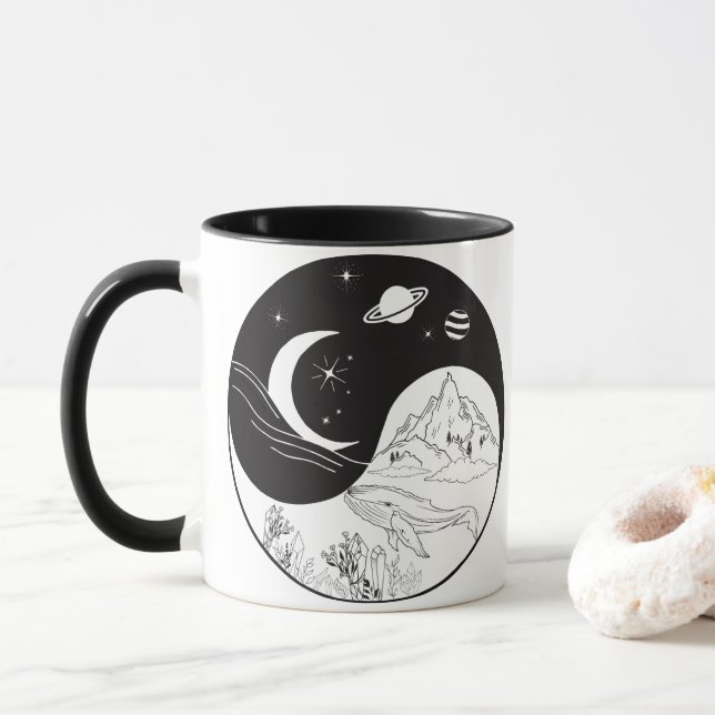 Celestial Mystic Yin Yang Meaning Love       Mug (With Donut)