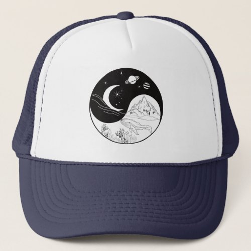 Celestial Mystic Yin Yang Meaning Love    Trucker Hat