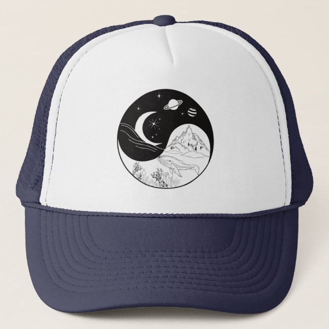 Celestial Mystic Yin Yang Meaning Love    Trucker Hat (Front)