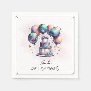 Celestial Mystical Cosmic Astrology Birthday Party Napkins