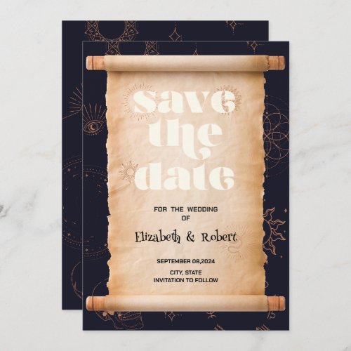 Celestial Mystical Element Halloween Save The Date