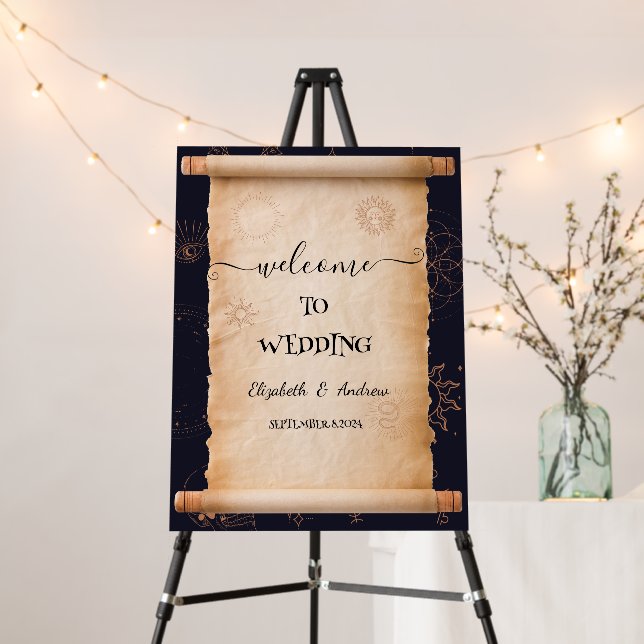 Celestial Mystical Elements Halloween Wedding Foam Board (In Situ (Stand))