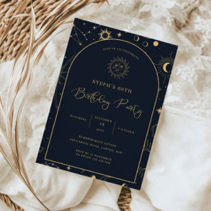 Celestial Mystical Elements Starsign 60th birthday Invitation