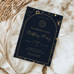 Celestial Mystical Elements Starsign 70th birthday Invitation<br><div class="desc">Designed to coordinate with our Celestial Mystic Collection,  this unique customizable birthday invitation card features gorgeous gold celestial elements on a dark navy background. For more advanced customization of this design,  e.g. changing layout,  font or text size please click the "CUSTOMIZE" button above. Please contact me for any questions!</div>