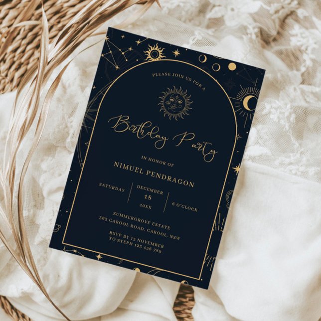 Celestial Mystical Elements Starsign Birthday Invitation (Creator Uploaded)